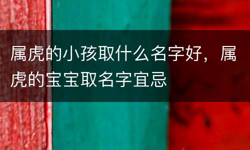 属虎的小孩取什么名字好，属虎的宝宝取名字宜忌