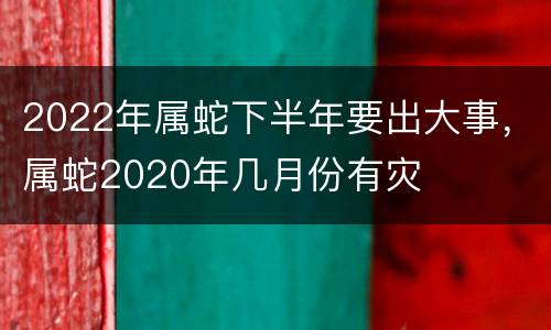 2022年属蛇下半年要出大事，属蛇2020年几月份有灾