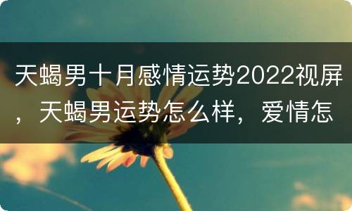 天蝎男十月感情运势2022视屏，天蝎男运势怎么样，爱情怎么样?