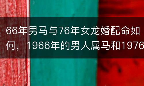 66年男马与76年女龙婚配命如何，1966年的男人属马和1976年的属