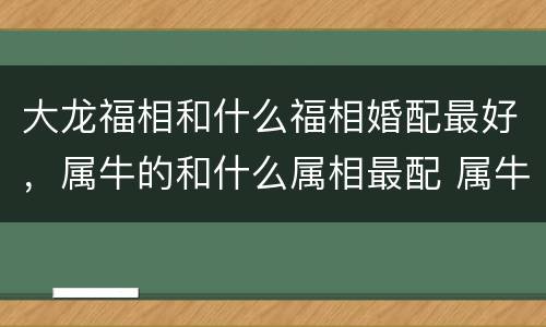 大龙福相和什么福相婚配最好，属牛的和什么属相最配 属牛的属相婚配表