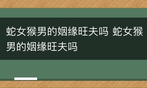蛇女猴男的姻缘旺夫吗 蛇女猴男的姻缘旺夫吗