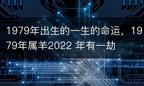 1979年出生的一生的命运，1979年属羊2022 年有一劫