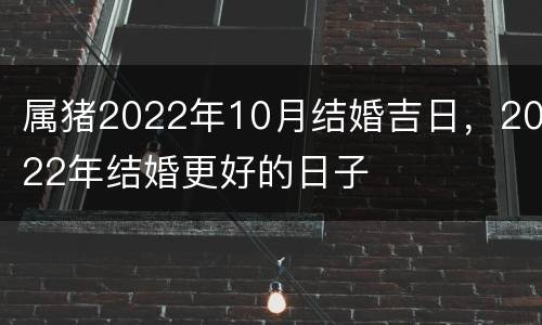 属猪2022年10月结婚吉日，2022年结婚更好的日子