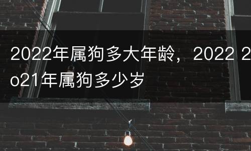 2022年属狗多大年龄，2022 2o21年属狗多少岁