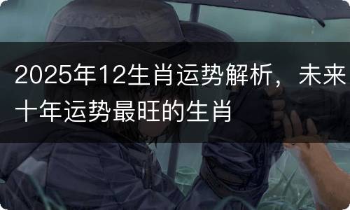 2025年12生肖运势解析，未来十年运势最旺的生肖