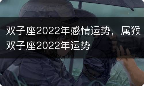 双子座2022年感情运势，属猴双子座2022年运势