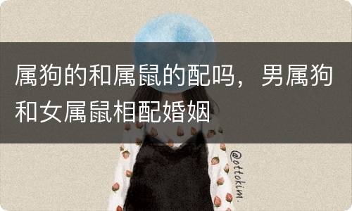 属狗的和属鼠的配吗，男属狗和女属鼠相配婚姻