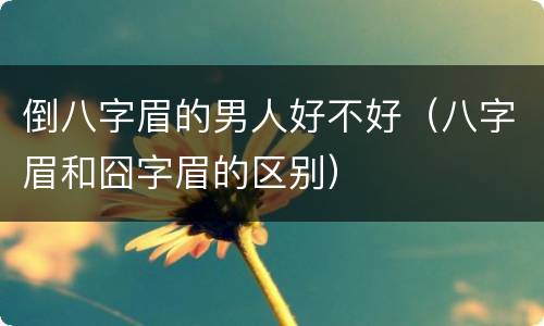 倒八字眉的男人好不好（八字眉和囧字眉的区别）