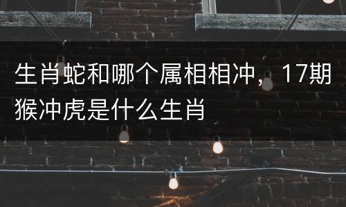 生肖蛇和哪个属相相冲，17期猴冲虎是什么生肖
