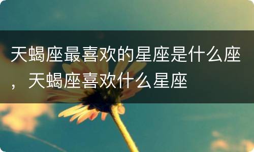 天蝎座最喜欢的星座是什么座，天蝎座喜欢什么星座