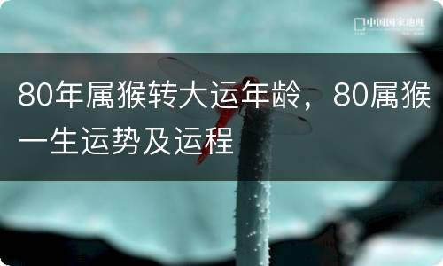 80年属猴转大运年龄，80属猴一生运势及运程