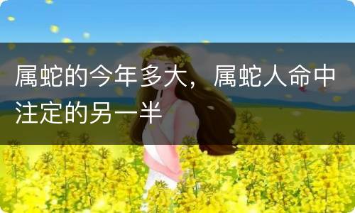 属蛇的今年多大，属蛇人命中注定的另一半
