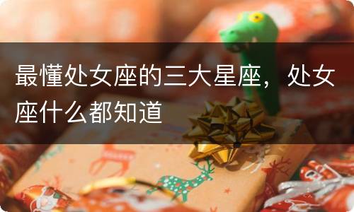 最懂处女座的三大星座，处女座什么都知道