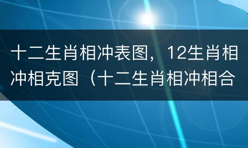 十二生肖相冲表图，12生肖相冲相克图（十二生肖相冲相合表）