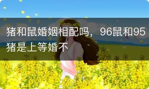 猪和鼠婚姻相配吗，96鼠和95猪是上等婚不