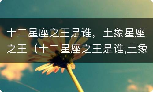 十二星座之王是谁，土象星座之王（十二星座之王是谁,土象星座之王是什么）