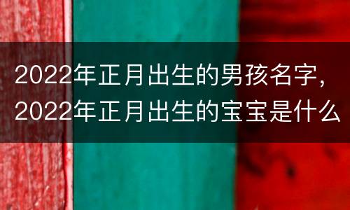 2022年正月出生的男孩名字，2022年正月出生的宝宝是什么命