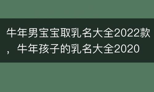 牛年男宝宝取乳名大全2022款，牛年孩子的乳名大全2020