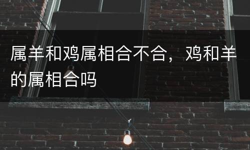 属羊和鸡属相合不合，鸡和羊的属相合吗