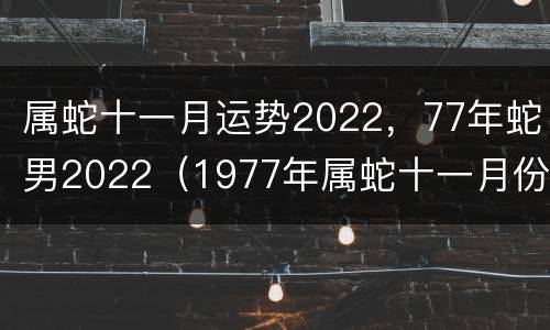 属蛇十一月运势2022，77年蛇男2022（1977年属蛇十一月份运气）