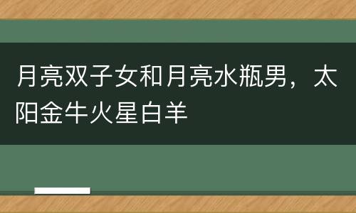 月亮双子女和月亮水瓶男，太阳金牛火星白羊