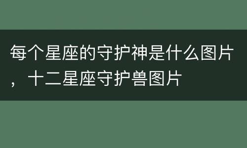 每个星座的守护神是什么图片，十二星座守护兽图片