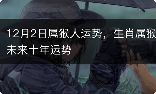 12月2日属猴人运势，生肖属猴未来十年运势