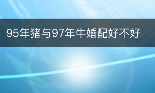 95年猪与97年牛婚配好不好