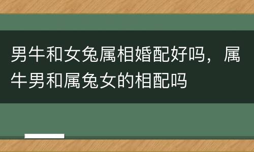 男牛和女兔属相婚配好吗，属牛男和属兔女的相配吗