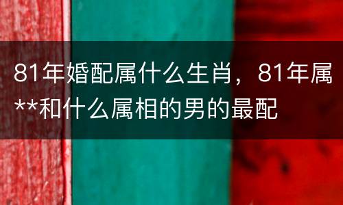 81年婚配属什么生肖，81年属**和什么属相的男的最配