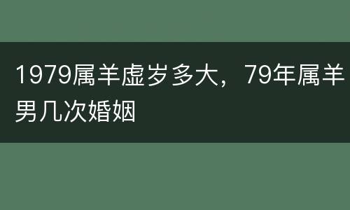 1979属羊虚岁多大，79年属羊男几次婚姻