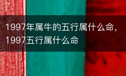 1997年属牛的五行属什么命，1997五行属什么命