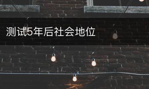 测试5年后社会地位