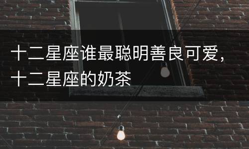 十二星座谁最聪明善良可爱，十二星座的奶茶
