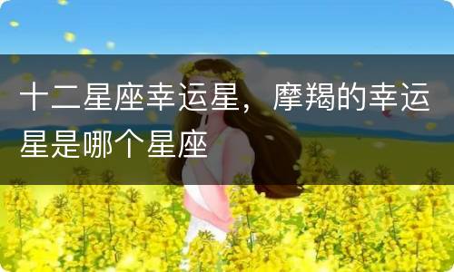 十二星座幸运星，摩羯的幸运星是哪个星座