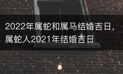 2022年属蛇和属马结婚吉日，属蛇人2021年结婚吉日