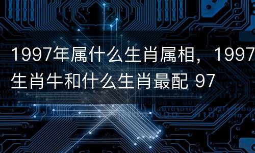 1997年属什么生肖属相，1997生肖牛和什么生肖最配 97