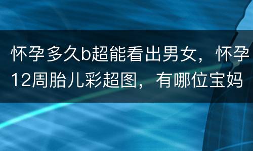 怀孕多久b超能看出男女，怀孕12周胎儿彩超图，有哪位宝妈是有这个图的啊