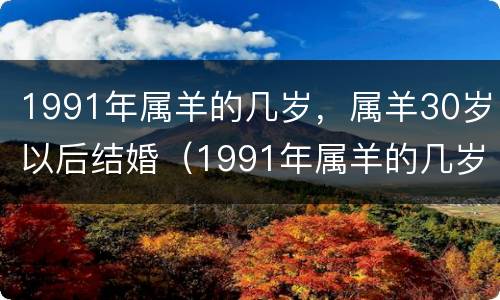 1991年属羊的几岁，属羊30岁以后结婚（1991年属羊的几岁,属羊30岁以后结婚合适吗）