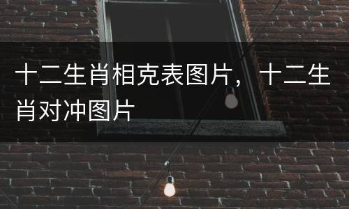 十二生肖相克表图片，十二生肖对冲图片