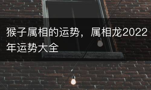 猴子属相的运势，属相龙2022年运势大全