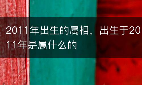 2011年出生的属相，出生于2011年是属什么的