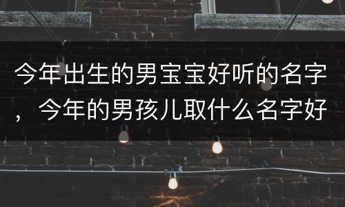 今年出生的男宝宝好听的名字，今年的男孩儿取什么名字好
