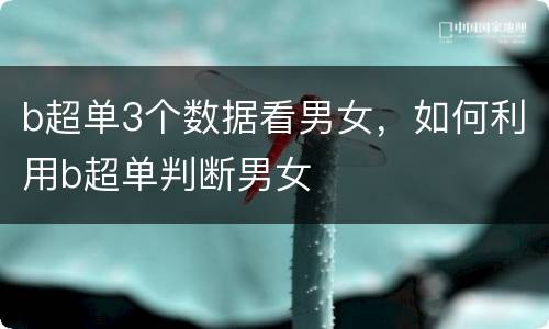 b超单3个数据看男女，如何利用b超单判断男女