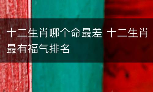 十二生肖哪个命最差 十二生肖最有福气排名