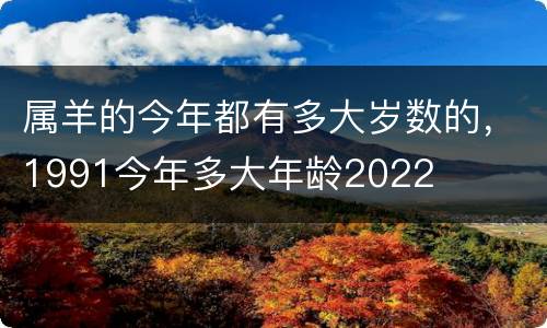 属羊的今年都有多大岁数的，1991今年多大年龄2022