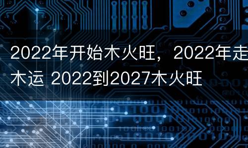 2022年开始木火旺，2022年走木运 2022到2027木火旺