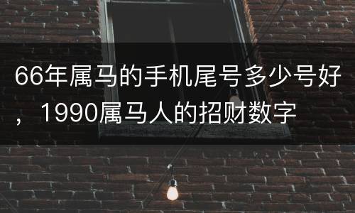 66年属马的手机尾号多少号好，1990属马人的招财数字