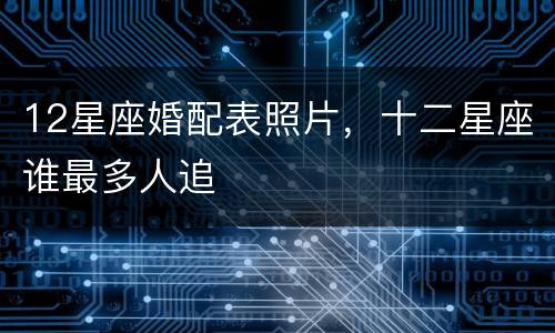 12星座婚配表照片，十二星座谁最多人追